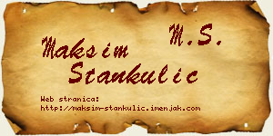 Maksim Stankulić vizit kartica